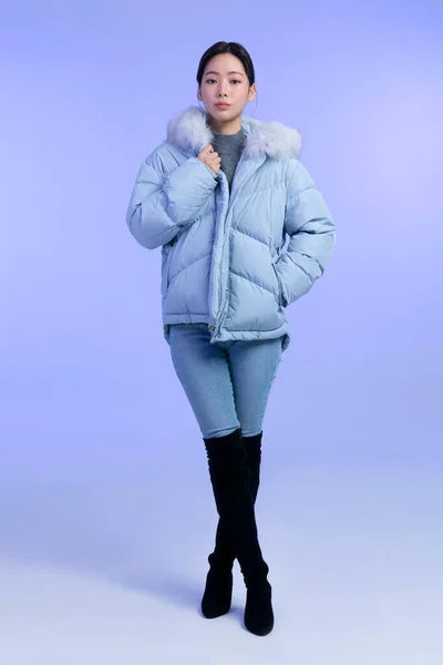 Красива Корейська Жінка Портретистка Фотографія Зимовій Красі Шкіри Косметичних Концепціях — стокове фото
