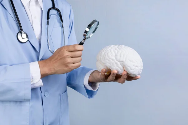 brain health and dementia series, examine the brain with a magnifying glass