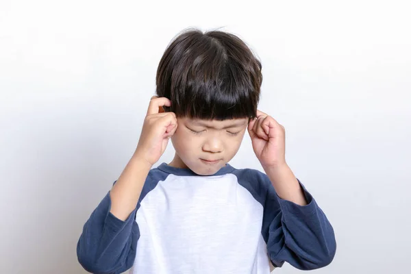 Asiatique Coréen Enfant Souffrant Maux Tête — Photo