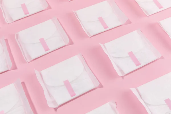 Mulher Produtos Menstruais Almofadas Sanitárias — Fotografia de Stock