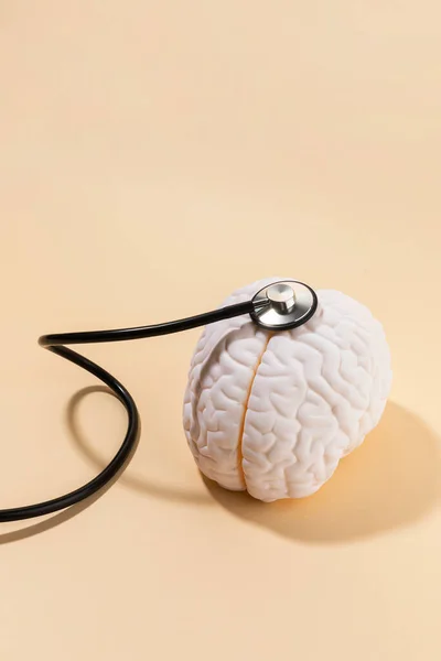 Salute Del Cervello Demenza Serie Esaminare Una Miniatura Del Cervello — Foto Stock