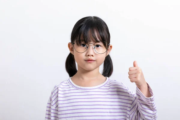 Азиатский Корейский Ребенок Большим Пальцем Вверх — стоковое фото