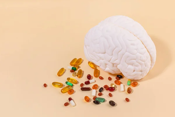 Séries Saúde Demência Cerebrais Miniatura Cerebral Suplemento Nutricional — Fotografia de Stock