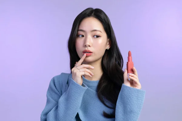 한국의 아름다운 스튜디오 화장품 립스틱을 — 스톡 사진