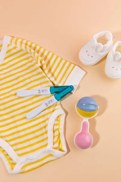 Produtos Menstruais Mulher Suprimentos Bebê Máquinas Teste Gravidez — Fotografia de Stock