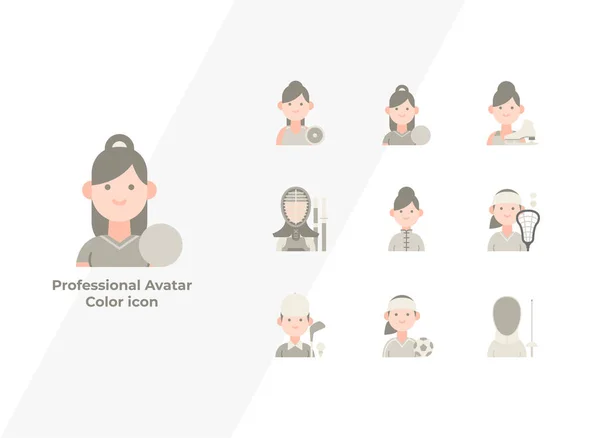 Woman Career Job Vector Icon Set — Stock Vector