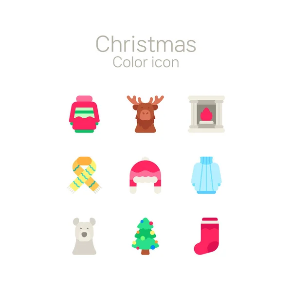 stock vector Christmas and winter vector icons set