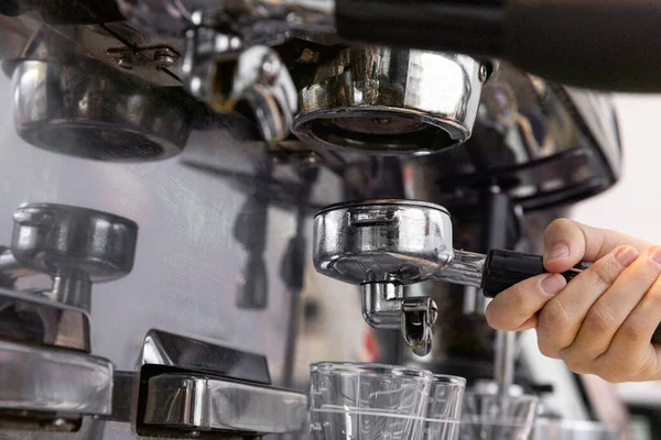 Barista Brewing Preparing Coffee Cafe —  Fotos de Stock