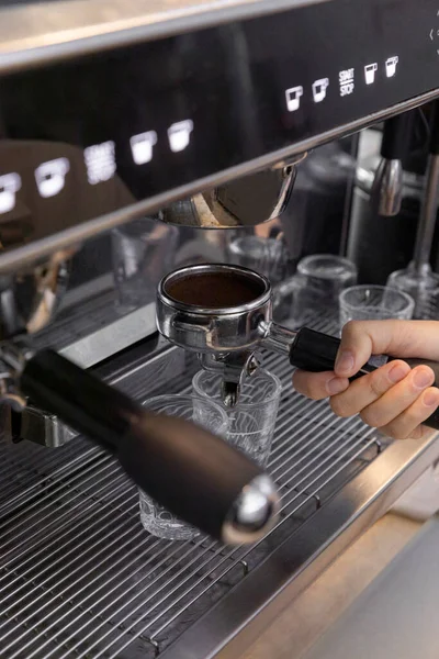 Barista Brewing Preparing Coffee Cafe — ストック写真