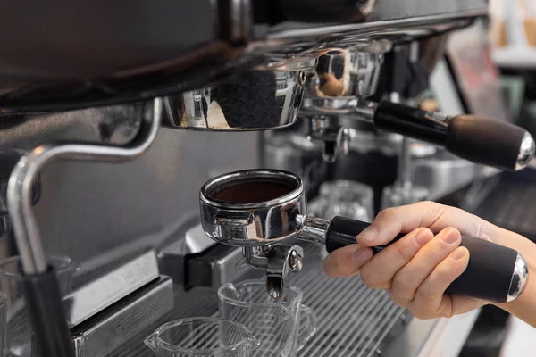 Barista Brewing Preparing Coffee Cafe — Stock Photo, Image