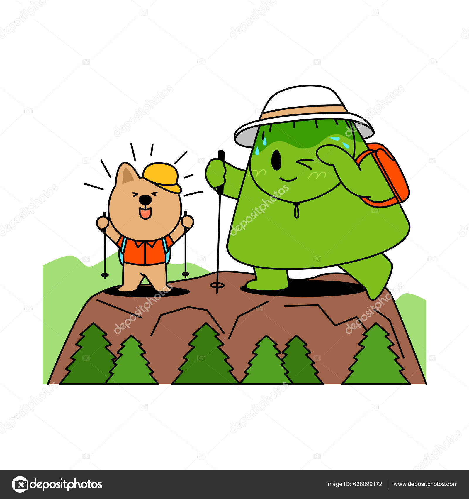 Jeju Island Emoticon Character Jeju Native Dog Mountain Climbing Stock 