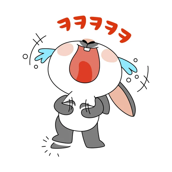 Cute Emoji Rabbit Character Burst Out Laughing Vector Illustration — Vector de stock