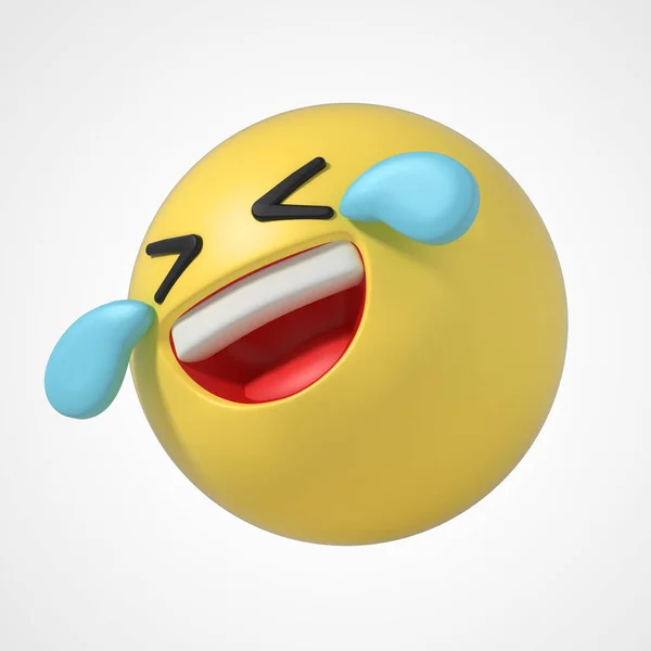 Emoji Emoticon Χαρακτήρα Ξέσπασε Στα Γέλια — Φωτογραφία Αρχείου