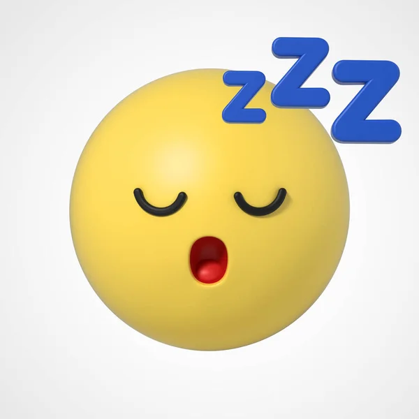 Emoji Personagem Emoticon Dormindo — Fotografia de Stock