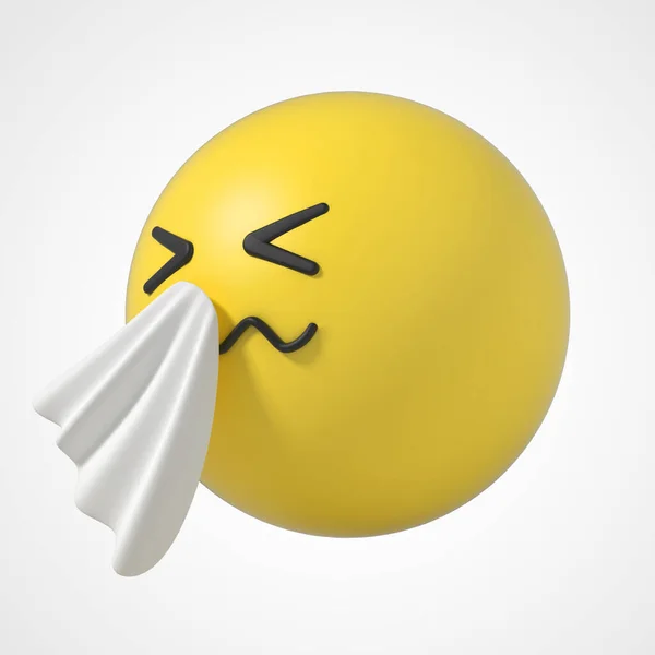 Emoji Emoticon Karaktär Bihåleförkylning — Stockfoto