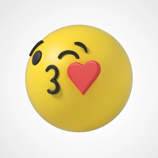 Emoji Emoticon Karaktär Blinkningar Och Kyssar — Stockfoto