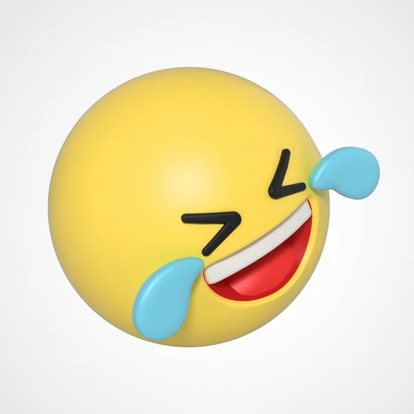 Emoji Personagem Emoticon Explosão Rir — Fotografia de Stock