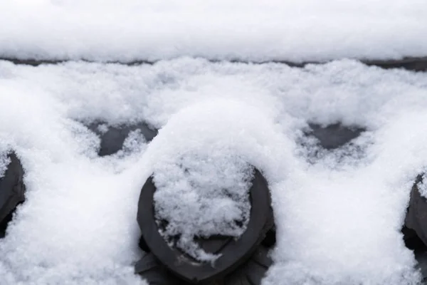 Neve Coberta Telha Tradicional Coreana — Fotografia de Stock