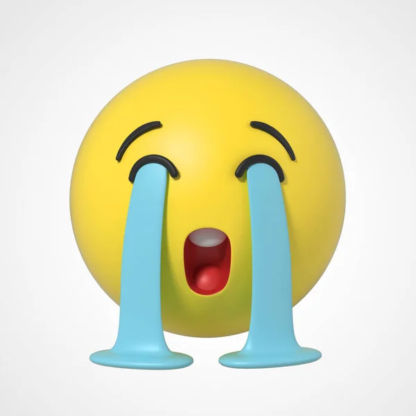 Emoji Emoticon Χαρακτήρα Λυπημένα Δάκρυα — Φωτογραφία Αρχείου