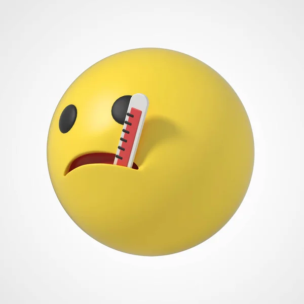Emoji Personagem Emoticon Frio — Fotografia de Stock