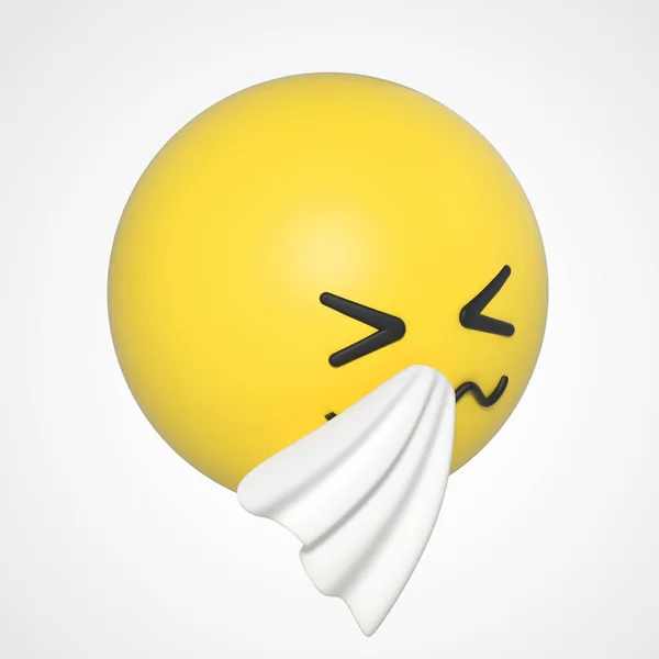 Emoji Emoticon Karakter Sinus Koud — Stockfoto