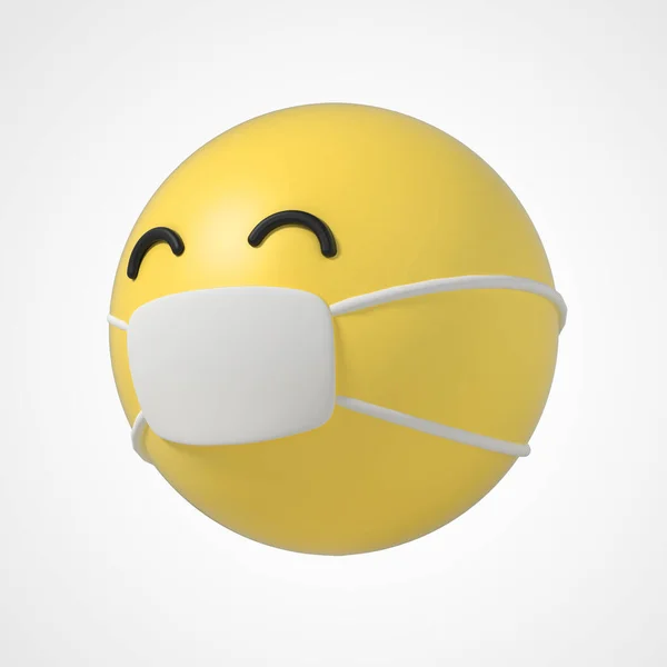 Emoji Emoticonfigur Die Eine Maske Trägt — Stockfoto