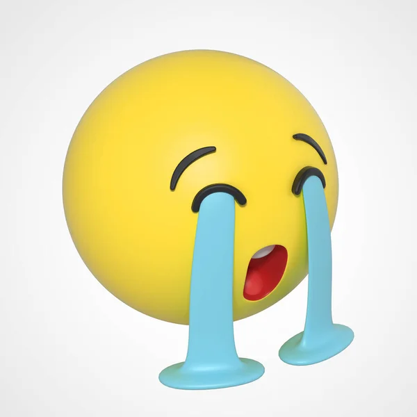 Emoji Emoticon Χαρακτήρα Λυπημένα Δάκρυα — Φωτογραφία Αρχείου