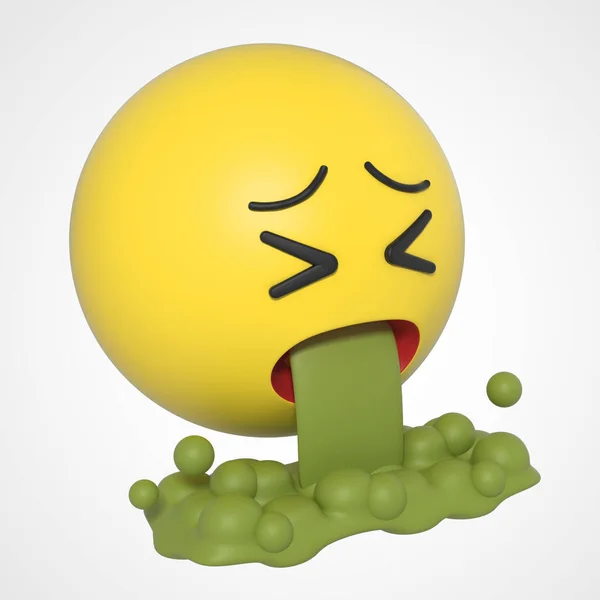 Emoji Emoticon Character Vomit Nausea Sickness — Stock Photo, Image