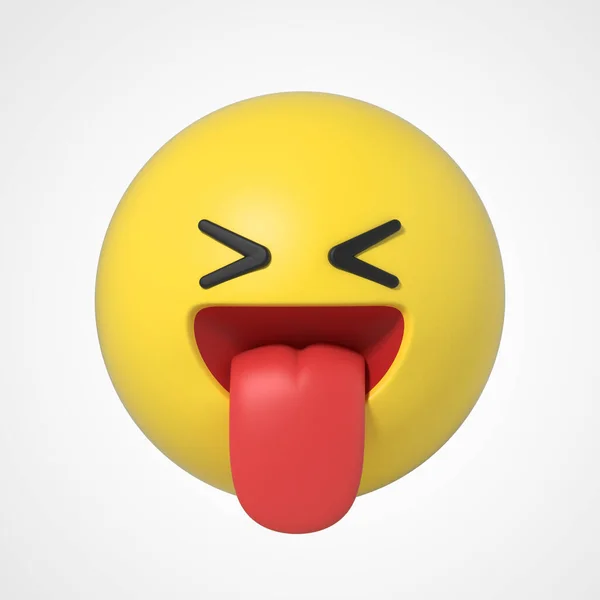 Emoji Personagem Emoticon Língua Para Fora — Fotografia de Stock