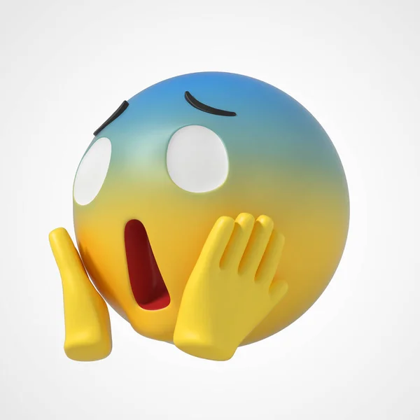 Emoji Personagem Emoticon Surpresa Medo — Fotografia de Stock