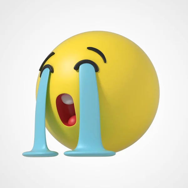 Emoji Emotikon Karakter Szomorú Könnyek — Stock Fotó