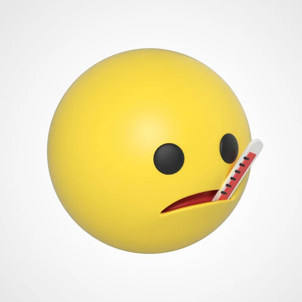 Emoji Personagem Emoticon Frio — Fotografia de Stock