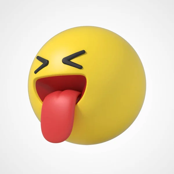 Emoji Personagem Emoticon Língua Para Fora — Fotografia de Stock