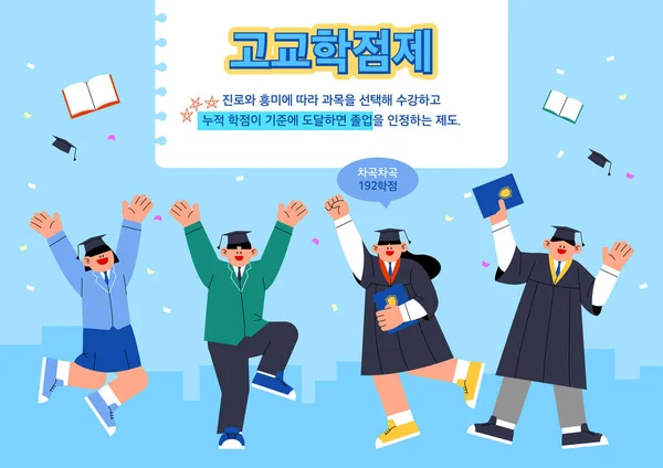 Υψηλή Πίστωση Σχολείο Σύστημα Σκορ Στην Κορέα Ασία Διανυσματική Απεικόνιση — Διανυσματικό Αρχείο