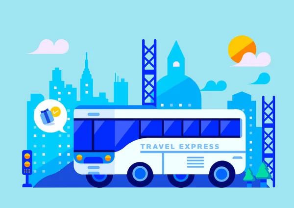 Express Λεωφορείο Εισιτήριο Δώρο Υπηρεσία App Κινητό Κουπόνι Διανυσματική Απεικόνιση — Διανυσματικό Αρχείο