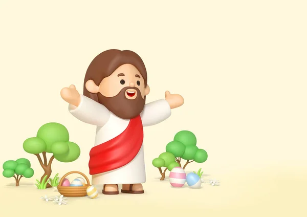Gerendert Jesus Charakter Illustration — Stockfoto