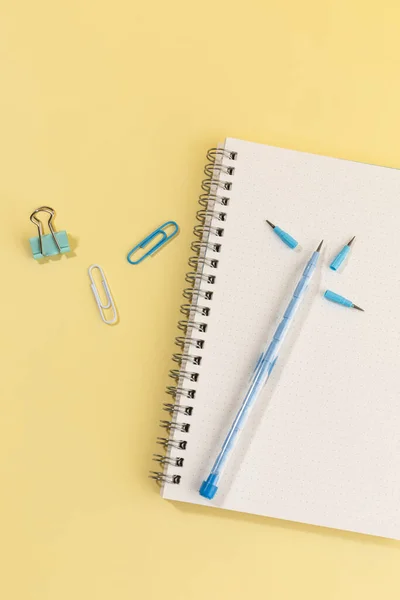 School Supplies Diary Concept Note Cartridge Pencil — Stock Photo, Image