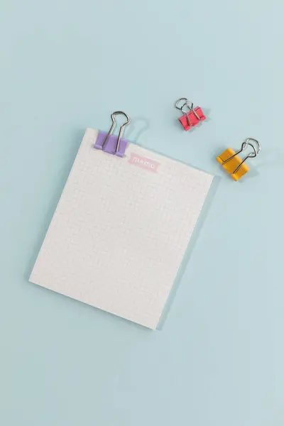 School Supplies Diary Concept Notepad Clips — Stock Photo, Image