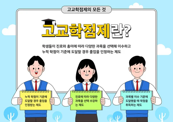 Інфографічне Зображення Системи Оцінки Середньої Школи Корейському Векторному Ілюстраціях — стоковий вектор