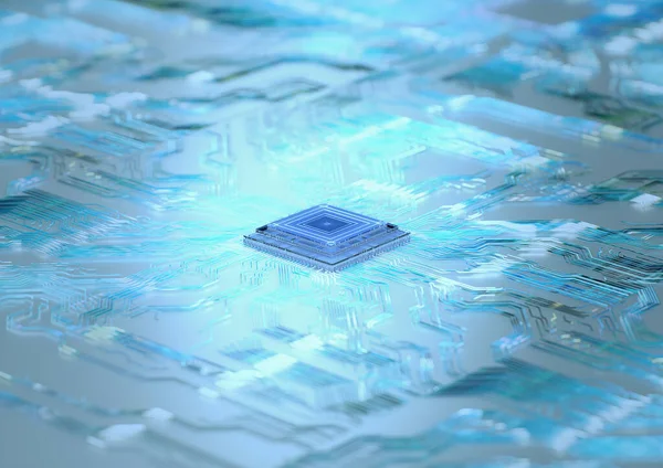Grafika Sztucznej Inteligencji Chip Serwer — Zdjęcie stockowe