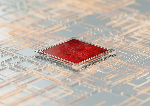 Grafik Gerendert Künstliche Intelligenz Chip Server — Stockfoto
