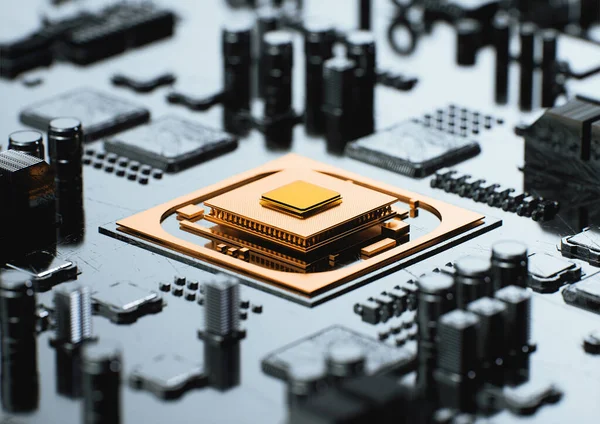 Grafika Renderelt Mesterséges Intelligencia Chip Szerver — Stock Fotó