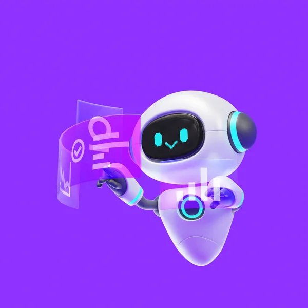Artificiell Intelligens Robot Arbetskoncept — Stockfoto