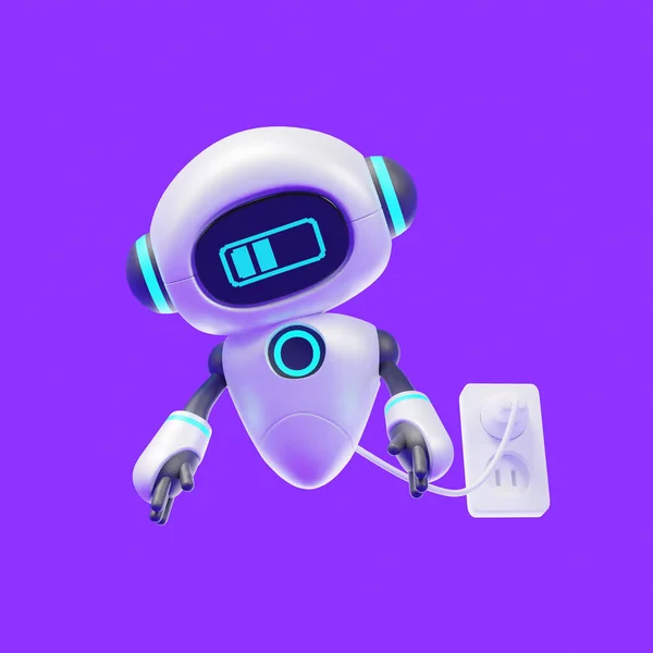 Ai人工知能ロボット充電コンセプト — ストック写真