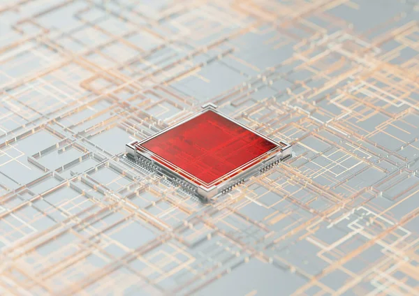 Grafik Gerendert Künstliche Intelligenz Chip Server — Stockfoto