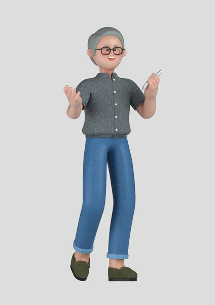 スタートアップコンセプト3Dビジネス男性キャラクター — ストック写真