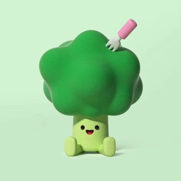 Early Childhood Education Character Broccoli Concept — Stock Photo, Image