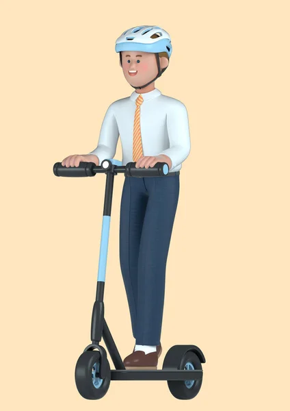スタートアップコンセプト3Dビジネス男性キャラクター マグカップを持ってリラックス — ストック写真