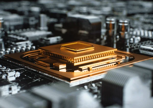 Grafisch Weergegeven Kunstmatige Intelligentie Chip Server — Stockfoto