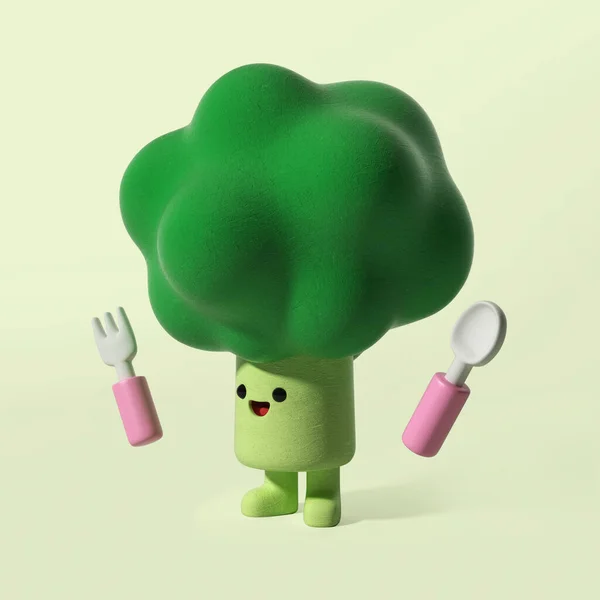 Early Childhood Education Character Broccoli Concept — Stock Photo, Image